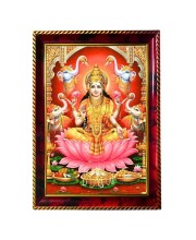 Devi Laxmi Photo Frame For Wall & Table | 7x9 Inch Golden Cherry Finish | Decorative Devi Laxmi Photo Frame For Home, Office & Pooja Room (F11572)