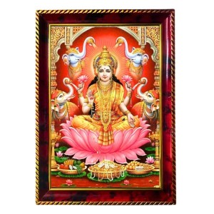 Devi Laxmi Photo Frame For Wall & Table | 7x9 Inch Golden Cherry Finish | Decorative Devi Laxmi Photo Frame For Home, Office & Pooja Room (F11572) Devi Laxmi Photo Frame For Wall & Table | 7x9 Inch Golden Cherry Finish | Decorative Devi Laxmi Photo Frame For Home, Office & Pooja Room (F11572)