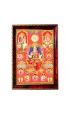 Divine Maa Laxmi With Eight Avatars With Saraswati And Ganeshji Photo Frame For Wall & Table | 7x9 Inch Golden Cherry Finish | Decorative Divine Maa Laxmi With Eight Avatars With Saraswati And Ganesh