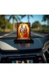 Car Desk/Table Top Lord Radha Krishna Wooden Photo Stand â€“ 3x4 Inches, Compact & Stylish Spiritual Display For Car, Home & Office (Pack Of 1) (F15110)