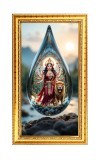 Devi Durga Digital Golden Color Photo Frame | Hindu Religious Wall Decor | 10x17 Inches - Inspirational Wall Art For Office, Home Decor - Ideal Spiritual Gift (F10376)