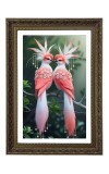 Two Crimson-crested Fantasy Birds Big Photo Frame - 20x28 Inches For Home,Temple & Office Decoration (F10748)