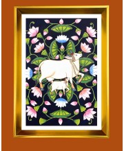 Golden Photo Frame - 10x14 Inches | Elegant Wooden Frame For Home, Office & Temple Decoration | Spiritual Wall & Table Decor and Gift Item