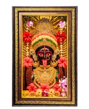 Ma Kali Matha Digital Golden Balck Color Photo Frame | Hindu Religious Wall Decor | 10x16 Inches - Inspirational Wall Art For Office, Home Decor - Ideal Spiritual Gift (F16890)