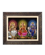 Lakhsmi,sraswati,parvati Big Photo Frame - 18x22 Inches for Home,Temple & Office Decoration
