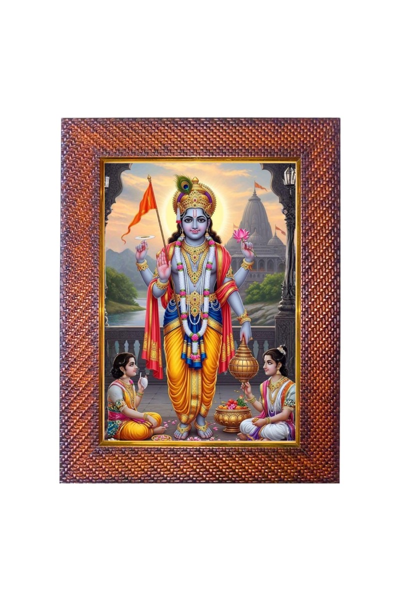 Mata Saraswati Photo Frame 13X17 Inch Religious Wall & Table Decor Frame | Mata Saraswati Spiritual Photo Frame For Home, Temple & Office (F18008X13X17)