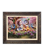 Little radha krishna Big Photo Frame - 18x22 Inches for Home,Temple & Office Decoration