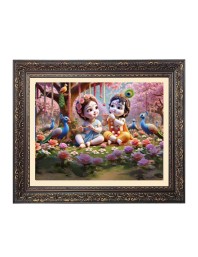 Little radha krishna Big Photo Frame - 22x26 Inches for Home,Temple & Office Decoration
