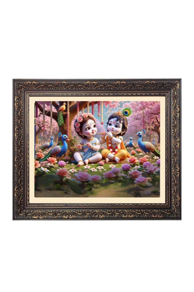 Little radha krishna Big Photo Frame - 18x22 Inches for Home,Temple & Office Decoration