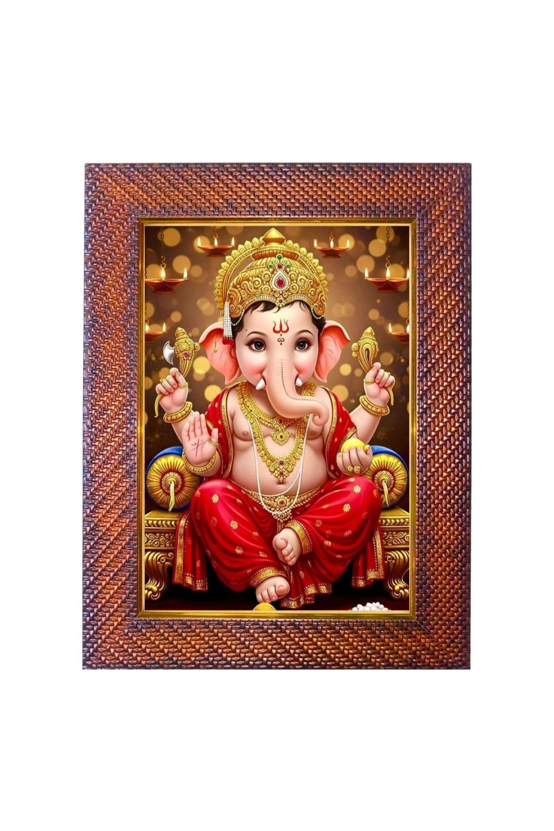 Lord Krishna Photo Frame Religious Wall & Table Decor Frame | Lord Krishna Spiritual Photo Frame For Home, Temple & Office | Decorative Hindu God & Goddess Frame (Pack Of 1) (F18030)