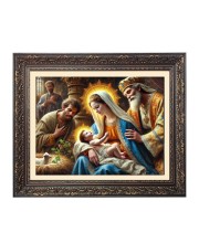 Mary joseph and baby Big Photo Frame - 18x22 Inches for Home,Temple & Office Decoration