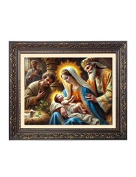 Mary joseph and baby Big Photo Frame - 18x22 Inches for Home,Temple & Office Decoration