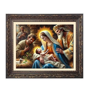 Mary joseph and baby Big Photo Frame - 18x22 Inches for Home,Temple & Office Decoration