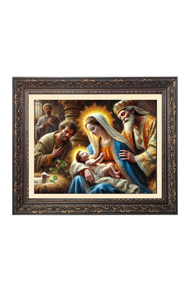 Mary joseph and baby Big Photo Frame - 18x22 Inches for Home,Temple & Office Decoration