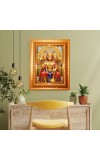 Lord Hanuman Golden Designer Photo Frame | 12x16 Inch Religious Wall Hanging Frame For Home & Office Decoration | Hindu Deity Spiritual Gift Item