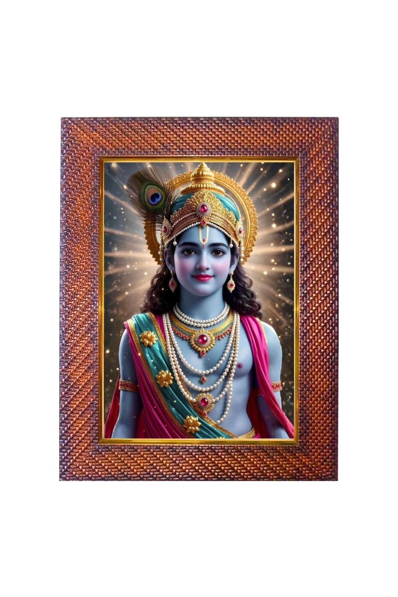 Lord Vishnu Photo Frame Religious Wall & Table Decor Frame | Lord Vishnu Spiritual Photo Frame For Home, Temple & Office | Decorative Hindu God & Goddess Frame (Pack Of 1) (F18016)