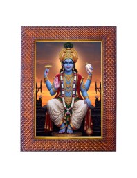 Lord Vishnu Photo Frame 19X23 Inch Religious Wall & Table Decor Frame | Lord Vishnu Spiritual Photo Frame For Home, Temple & Office | Decorative Hindu God & Goddess Frame (Pack Of 1) (F17996)