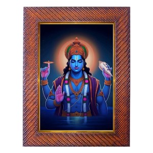 Lord Krishna Photo Frame Religious Wall & Table Decor Frame | Lord Krishna Spiritual Photo Frame For Home, Temple & Office | Decorative Hindu God & Goddess Frame (Pack Of 1) (F18009)