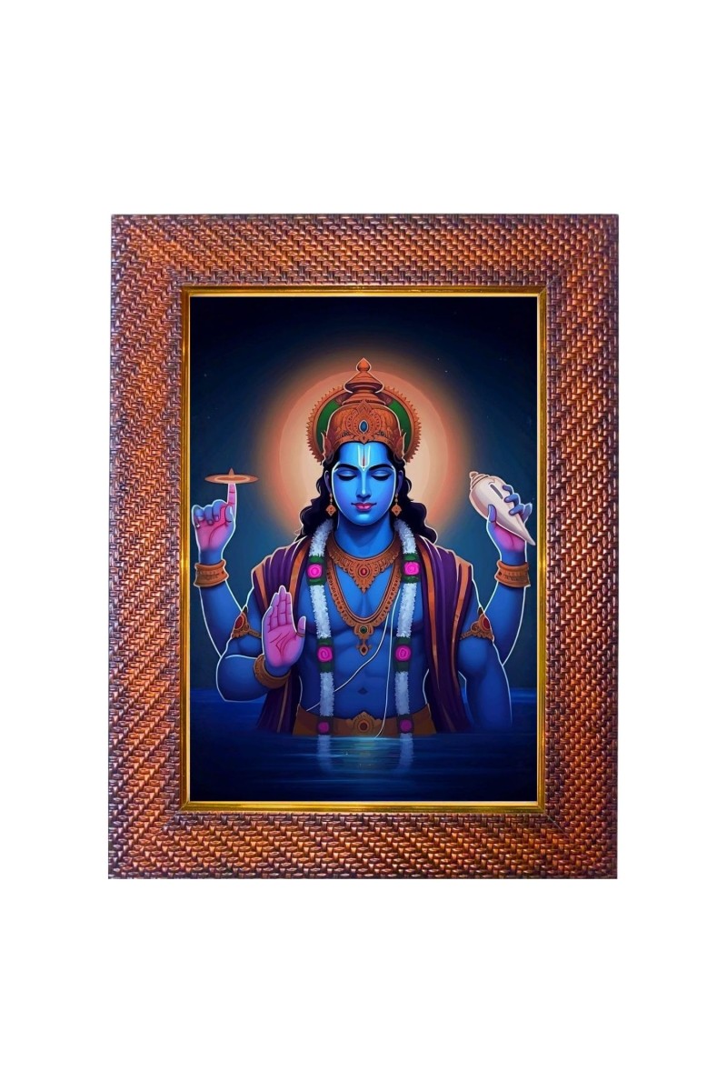 Lord Krishna Photo Frame Religious Wall & Table Decor Frame | Lord Krishna Spiritual Photo Frame For Home, Temple & Office | Decorative Hindu God & Goddess Frame (Pack Of 1) (F18009)
