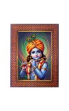 Lord Krishna Photo Frame Religious Wall & Table Decor Frame | Lord Krishna Spiritual Photo Frame For Home, Temple & Office | Decorative Hindu God & Goddess Frame (Pack Of 1) (F18043)