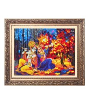 Divine couple radha krishna Big Photo Frame - 18x22 Inches for Home,Temple & Office Decoration
