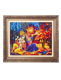 Divine couple radha krishna Big Photo Frame - 26x30 Inches for Home,Temple & Office Decoration