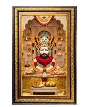 KhatuShyam Digital Golden Balck Color Photo Frame | Hindu Religious Wall Decor | 10x16 Inches - Inspirational Wall Art For Office, Home Decor - Ideal Spiritual Gift (F16679)