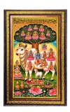 Kamadhenu Digital Golden Balck Color Photo Frame | Hindu Religious Wall Decor | 10x16 Inches - Inspirational Wall Art For Office, Home Decor - Ideal Spiritual Gift (F16788)