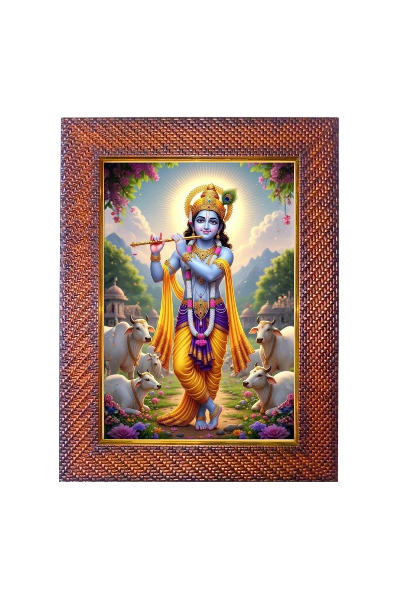 Lord Ganesha Photo Frame 17X21 Inch Religious Wall & Table Decor Frame | Lord Ganesha Spiritual Photo Frame For Home, Temple & Office | Decorative Hindu God & Goddess Frame (Pack Of 1) (F18047)