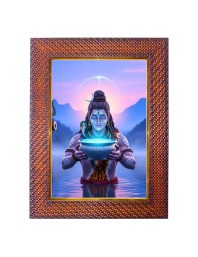 Lord Shiva Photo Frame Religious Wall & Table Decor Frame | Lord Shiva Spiritual Photo Frame For Home, Temple & Office | Decorative Hindu God & Goddess Frame (Pack Of 1) (F17978)