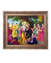 Gopis,Rasa Lila Big Photo Frame - 18x22 Inches for Home,Temple & Office Decoration