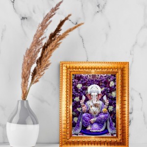 Goddess Durga Golden Designer Photo Frame | 16x20 Inch Religious Wall Hanging Frame For Home, Office Decoration and Spiritual Gift Item (M3)