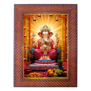 Mata Saraswati Photo Frame 17X21 Inch Religious Wall & Table Decor Frame | Mata Saraswati Spiritual Photo Frame For Home, Temple & Office (F17987X17X21)