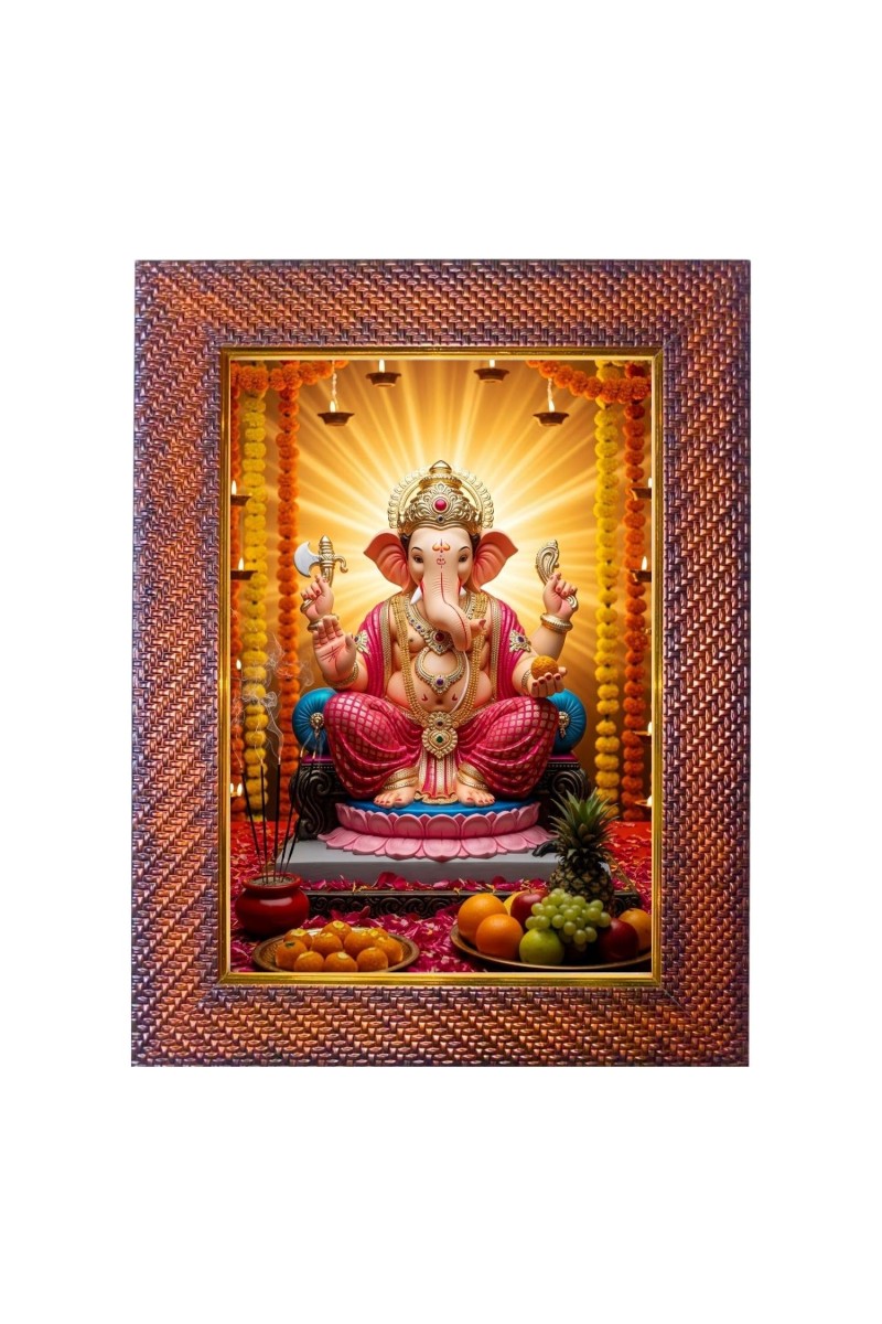 Mata Saraswati Photo Frame 17X21 Inch Religious Wall & Table Decor Frame | Mata Saraswati Spiritual Photo Frame For Home, Temple & Office (F17987X17X21)