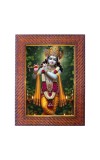 Lord Krishna Photo Frame Religious Wall & Table Decor Frame | Lord Krishna Spiritual Photo Frame For Home, Temple & Office | Decorative Hindu God & Goddess Frame (Pack Of 1) (F17990)