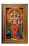 Lord Karthikeya And Valli Digital Golden Balck Color Photo Frame | Hindu Religious Wall Decor | 10x16 Inches - Inspirational Wall Art For Office, Home Decor - Ideal Spiritual Gift (F16474)