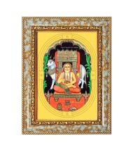 Sri Raghavendra Swami Spiritual Guru Digital Photo In Designer Frame, Size 10x16 Inch | Hindu Religious Picture For Home Temple, Office & Gift | Wall Art & Pooja Decor (F10403)