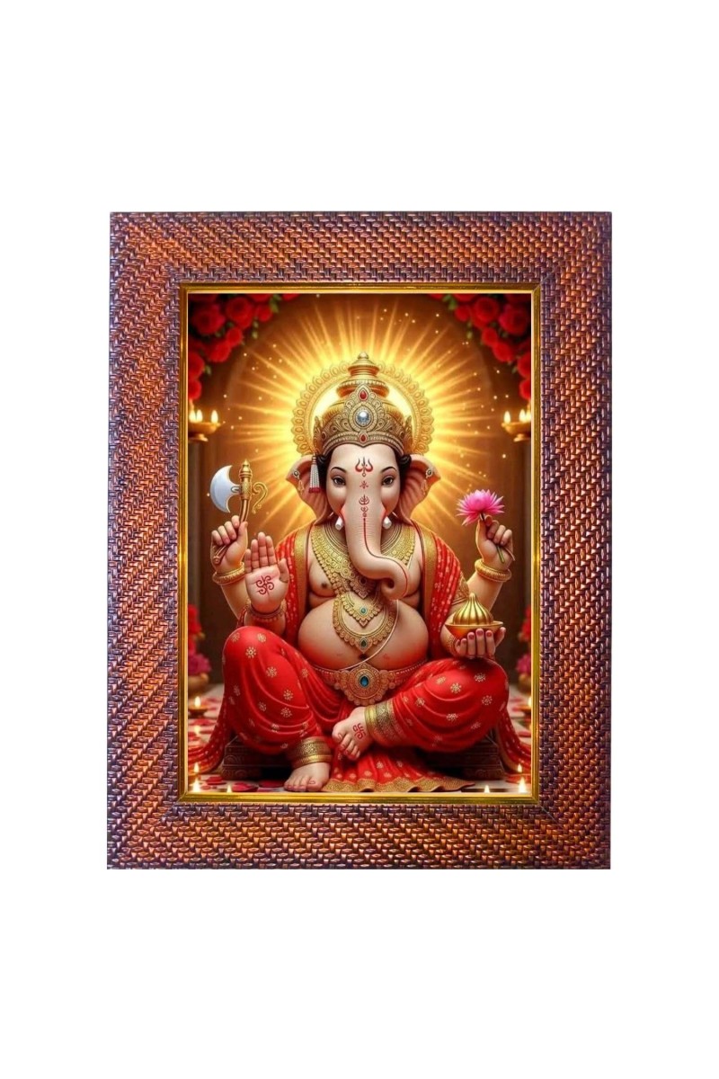 Lord Vishnu Photo Frame Religious Wall & Table Decor Frame | Lord Vishnu Spiritual Photo Frame For Home, Temple & Office | Decorative Hindu God & Goddess Frame (Pack Of 1) (F18021)