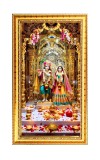 Divine Krishna And Radha Rani Digital Golden Color Photo Frame | Hindu Religious Wall Decor | 10x17 Inches - Inspirational Wall Art For Office, Home Decor - Ideal Spiritual Gift (F10248)
