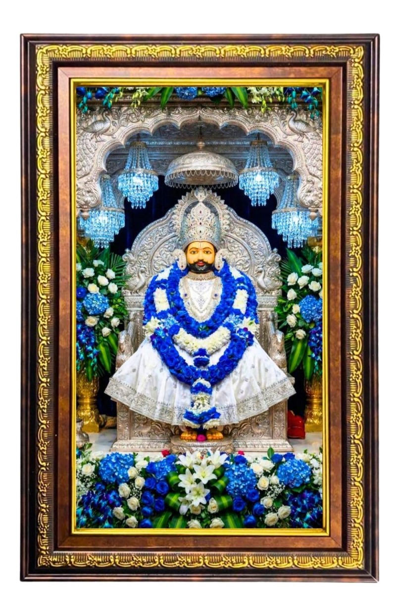 KhatuShyam Digital Golden Balck Color Photo Frame | Hindu Religious Wall Decor | 10x16 Inches - Inspirational Wall Art For Office, Home Decor - Ideal Spiritual Gift (F16681)
