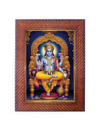 Lord Vishnu Photo Frame Religious Wall & Table Decor Frame | Lord Vishnu Spiritual Photo Frame For Home, Temple & Office | Decorative Hindu God & Goddess Frame (Pack Of 1) (F18006)