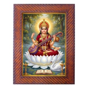Lord Vishnu Photo Frame 21X25 Inch Religious Wall & Table Decor Frame | Lord Vishnu Spiritual Photo Frame For Home, Temple & Office | Decorative Hindu God & Goddess Frame (Pack Of 1) (F18059)