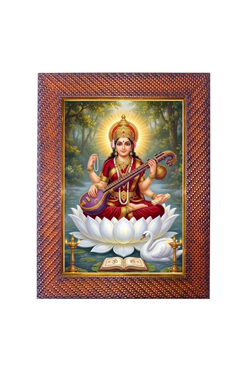 Lord Vishnu Photo Frame Religious Wall & Table Decor Frame | Lord Vishnu Spiritual Photo Frame For Home, Temple & Office | Decorative Hindu God & Goddess Frame (Pack Of 1) (F18059)
