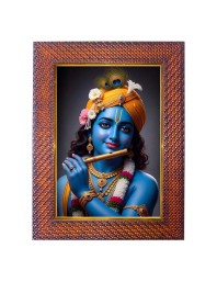 Lord Krishna Photo Frame 13X17 Inch Religious Wall & Table Decor Frame | Lord Krishna Spiritual Photo Frame For Home, Temple & Office | Decorative Hindu God & Goddess Frame (Pack Of 1) (F18049)