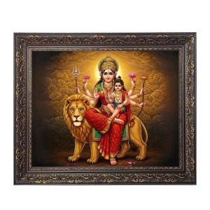 Goddess durga Big Photo Frame - 26x30 Inches for Home,Temple & Office Decoration