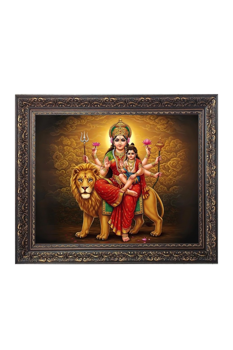 Goddess durga Big Photo Frame - M112-22x26 Inches for Home,Temple & Office Decoration