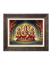 Lakhsmi and ganesha Big Photo Frame - 18x22 Inches for Home,Temple & Office Decoration