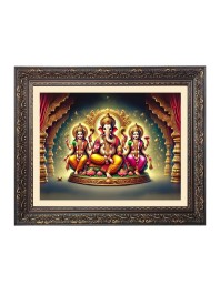 Lakhsmi and ganesha Big Photo Frame - 18x22 Inches for Home,Temple & Office Decoration
