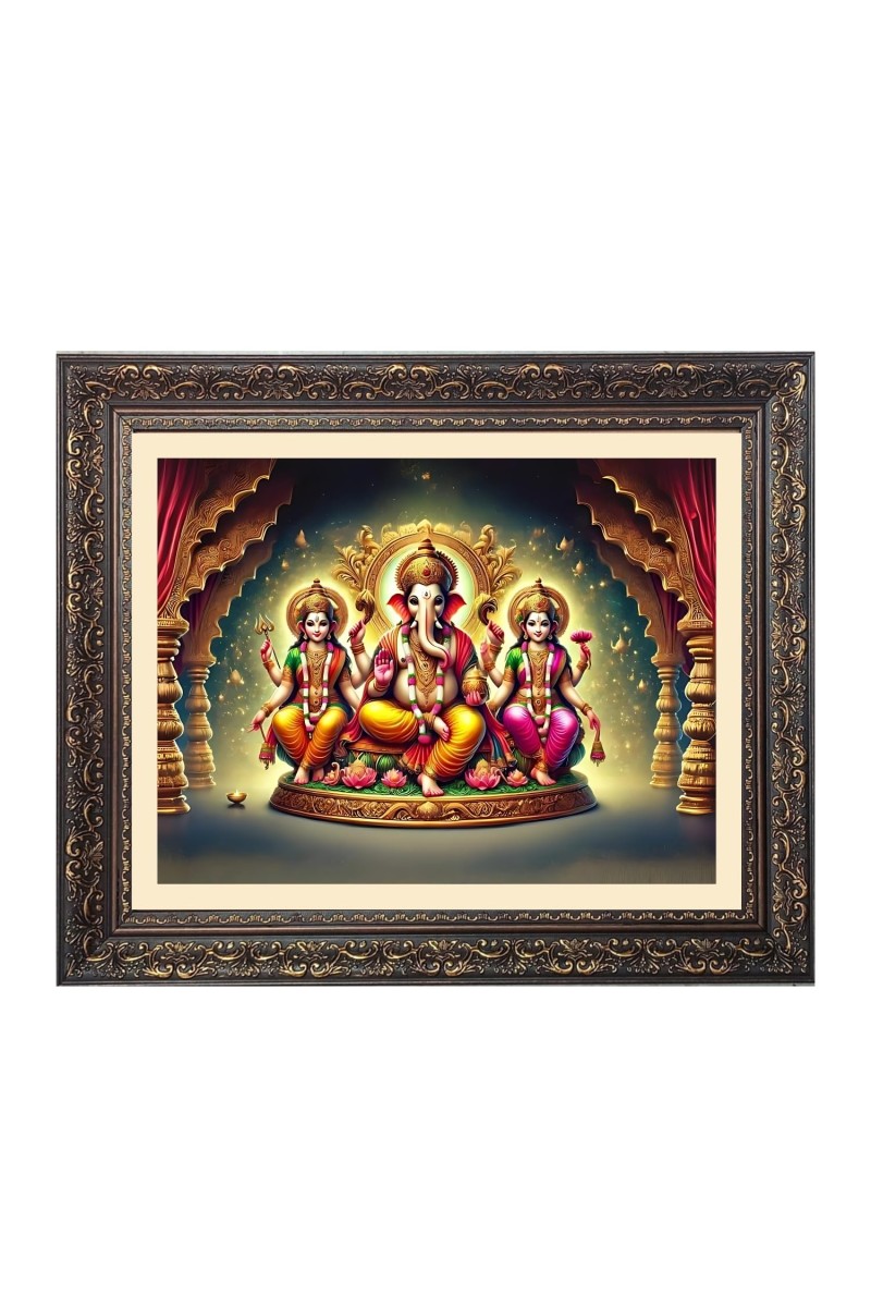 Lakhsmi and ganesha Big Photo Frame - 18x22 Inches for Home,Temple & Office Decoration