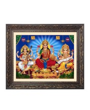 Srasati, lakhsmi, ganesh Big Photo Frame - 18x22 Inches for Home,Temple & Office Decoration